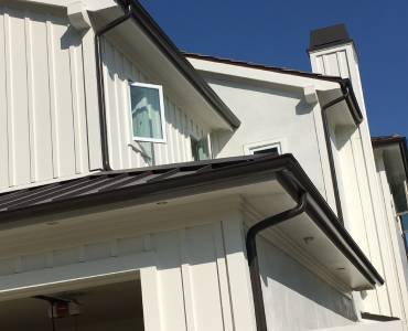 New gutter Install. Melville, NY 11747 Suffolk County, Long Island. Black Gutters